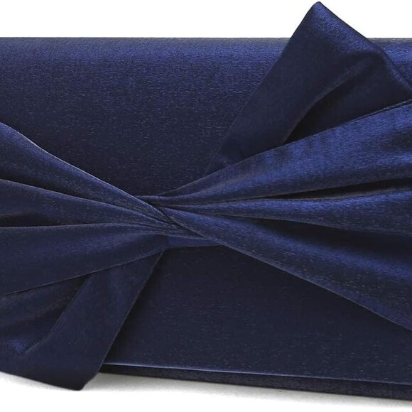 Satin Evening Bag Bow Flap Clutch Purse for Women Formal Party/Prom/Wedding… - Picture 1 of 7